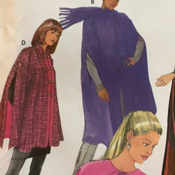 Simplicity 5786 Sewing Pattern Misses Cape in 4 Lengths Size AA  XS S M - Picture 3 of 9